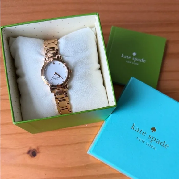 kate spade | Jewelry | Kate Spade Goldtone Watch With White 